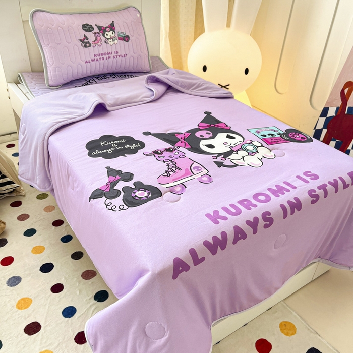 91家纺网 家纺一手货源 找家纺 花满路 2025新款儿童针织棉夏被 库洛米