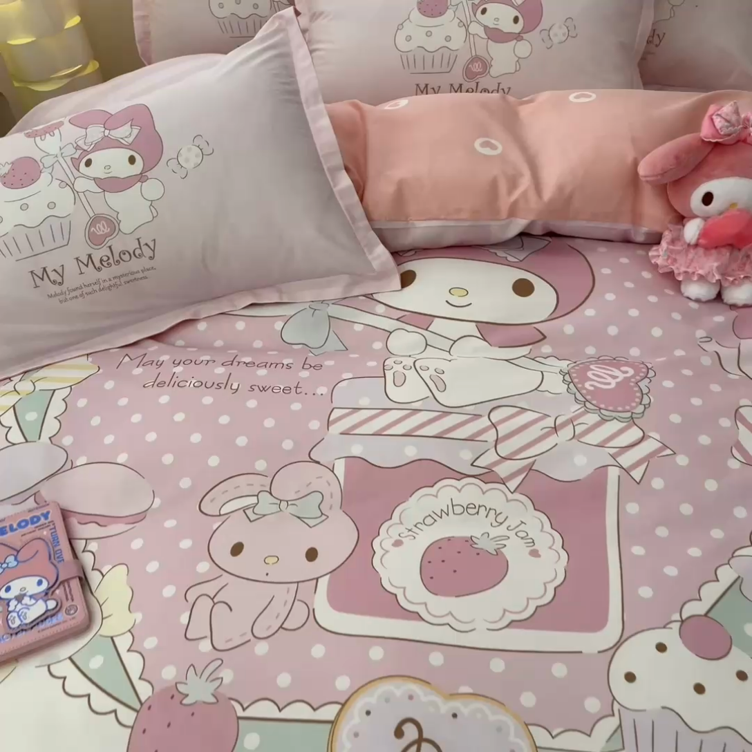 91家纺网 家纺一手货源 找家纺 博雅 2025新款三丽鸥全棉大版单枕套 音乐美乐蒂