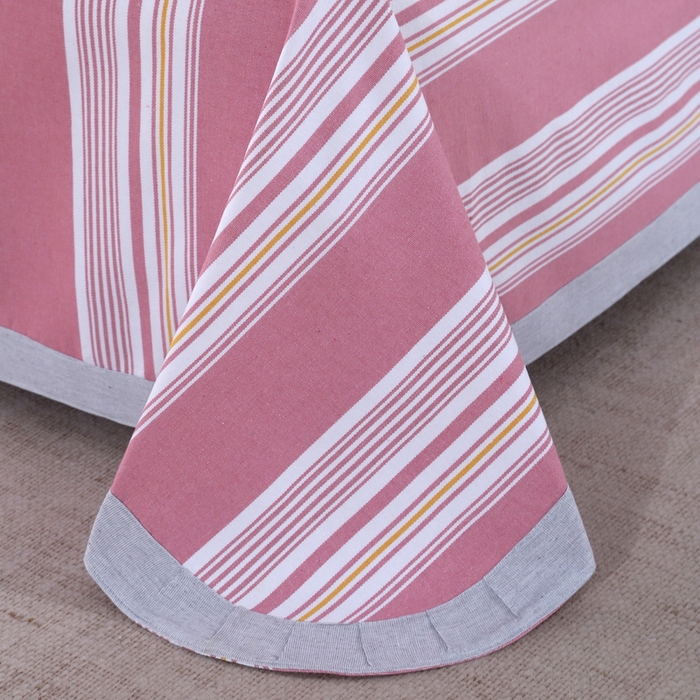 91家纺网 家纺一手货源 找家纺 恋尚羽 2025新款加厚纯棉老粗布凉席三件套 条纹 豆沙