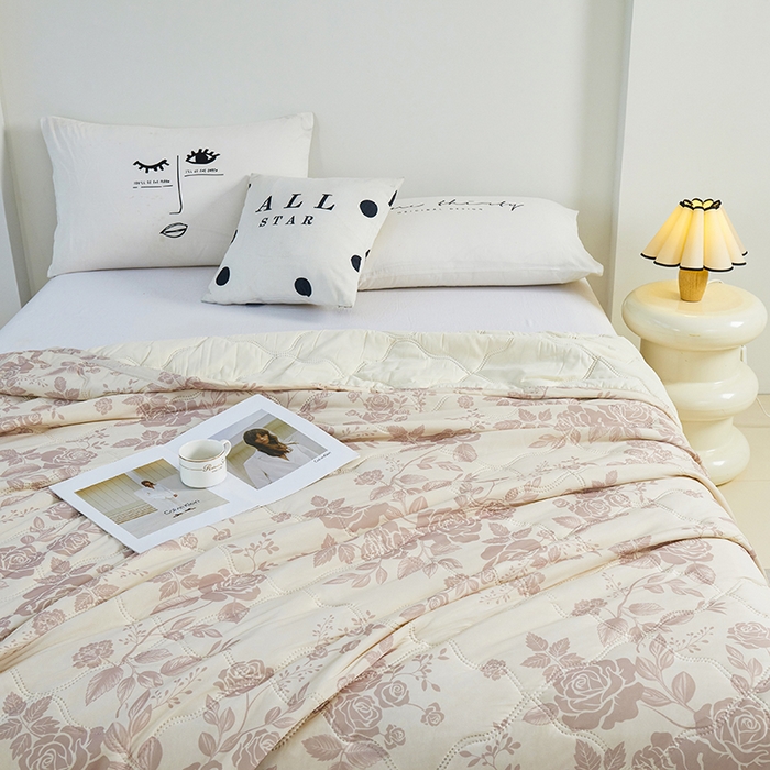 91家纺网 家纺一手货源 找家纺 被多多被业 2025新款凉感丝印花夏被夏凉被空调被 复古花