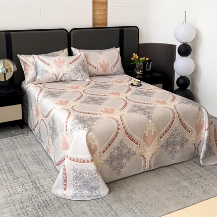 纽缦家纺 2025新款印花冰丝防滑床单 经典