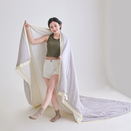 默忆 2025新款锦氨纯色双拼凉感丝夏被豆豆夏凉被空调被豆豆被 冰淇淋