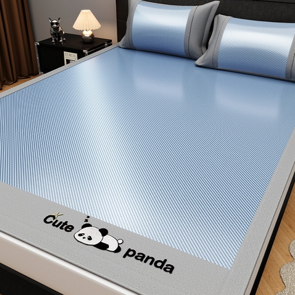 宜派家纺 2025新款轻柔丝凉席冰丝席-嘟嘟熊 冰丝蓝-床席