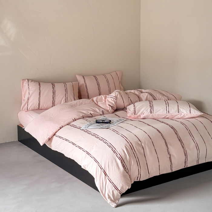 91家纺网 家纺一手货源 找家纺 山舍家居 2025新款全棉纯棉色织提花四件套-弗洛伦萨的落日 弗洛伦萨的落日-落日红