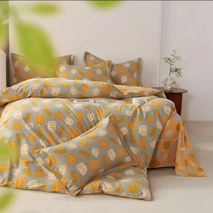 91家纺网 家纺一手货源 找家纺 （总）禧多家纺 2025新款亲肤舒适双层纱提花四件套