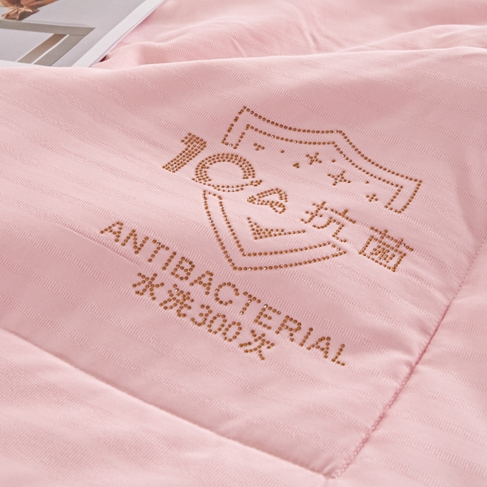 91家纺网 家纺一手货源 找家纺 宝士康家纺 2025新款10A抗菌华夫条提花夏被 豆沙