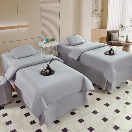 乐逸家纺2025新款四季亲肤刺绣款床罩 纯灰