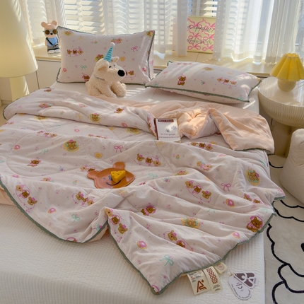 贝扬思 2025新款云感双层纱抗菌花边夏被 小狗梦境岛