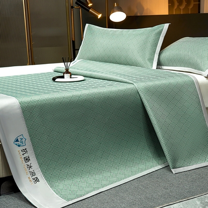 小萌虎 2025新款轻柔丝抗菌冰丝藤凉席（复合三明治款）宽包刺绣冰丝软席藤席 抗菌三明治冰丝藤席-冰岛-清新绿