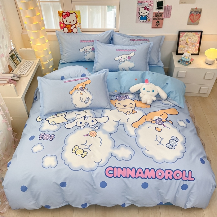 91家纺网 家纺一手货源 找家纺 博雅 2025新款三丽鸥全棉大版单枕套 棉花糖玉桂狗