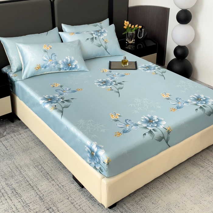 91家纺网 家纺一手货源 找家纺 （总）纽缦家纺 2025新款印花冰丝床笠