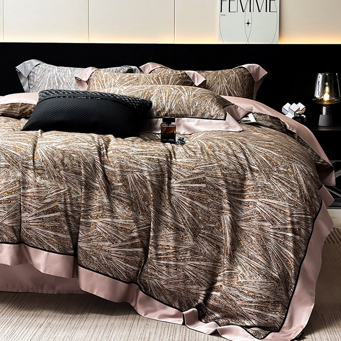 91家纺网 家纺一手货源 找家纺 （总） 2025夏季A类天丝棉夹棉床盖床笠四件套全棉纯棉纯色长绒棉真丝保护罩高级感床上用品