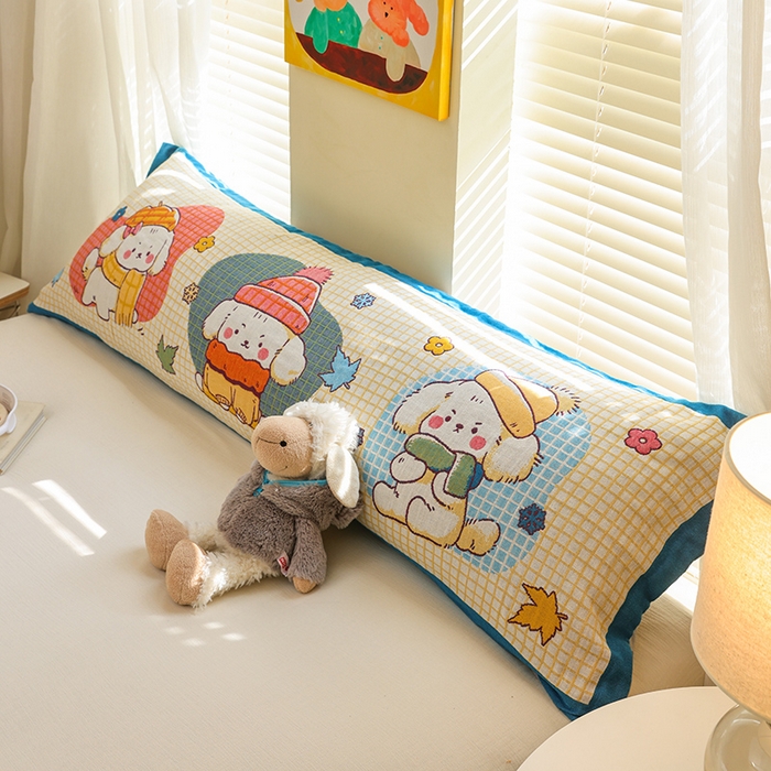 91家纺网 家纺一手货源 找家纺 雯雨2025新款A类卡通双人纱布枕套 萌系家族