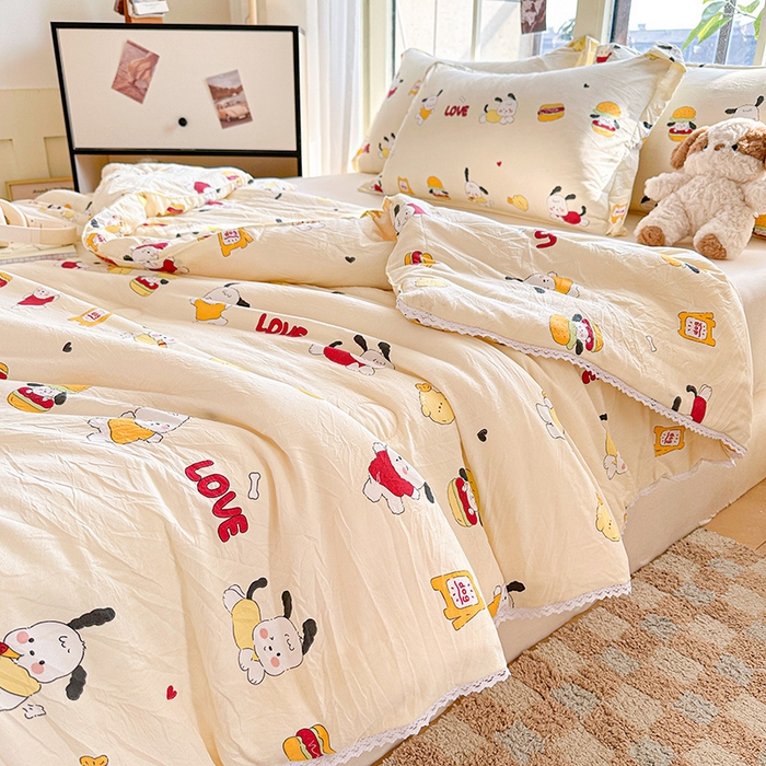 91家纺网 家纺一手货源 找家纺 2025新款双层皱皱纱水洗棉夏被夏凉被空调被可机洗空调被子被芯棉被 豆包