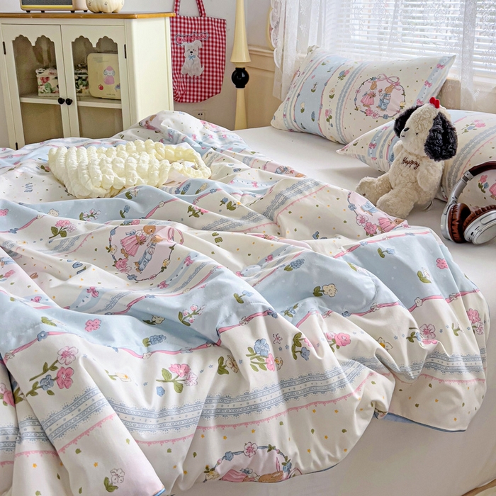 91家纺网 家纺一手货源 找家纺 2025春夏新款嵌绳款云柔水洗棉单夏被夏凉被空调被 嵌绳夏被-爱尔庄园