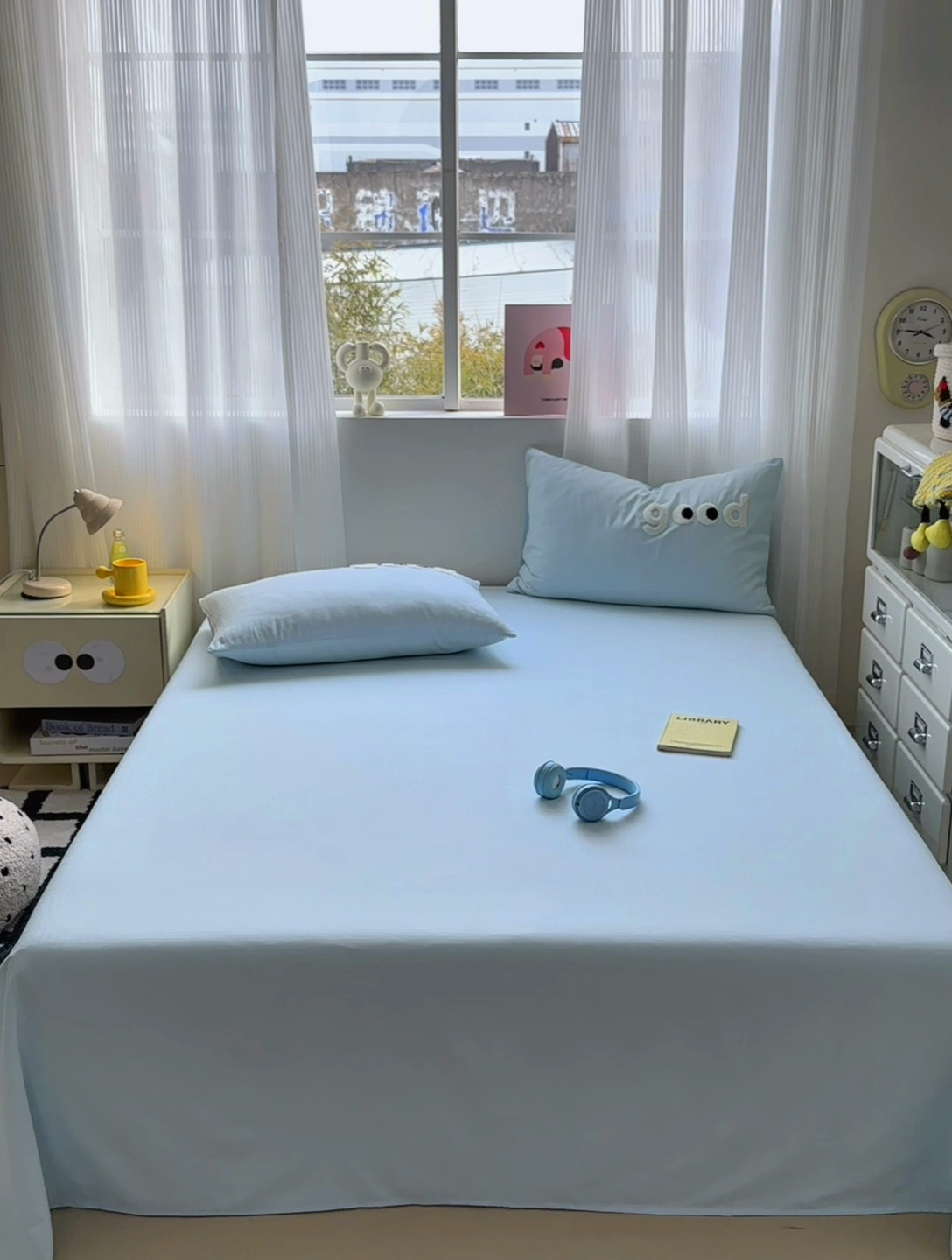 91家纺网 家纺一手货源 找家纺 丽涵 2025新款全棉纯棉大雁纹绣花单品枕套 good晴空蓝