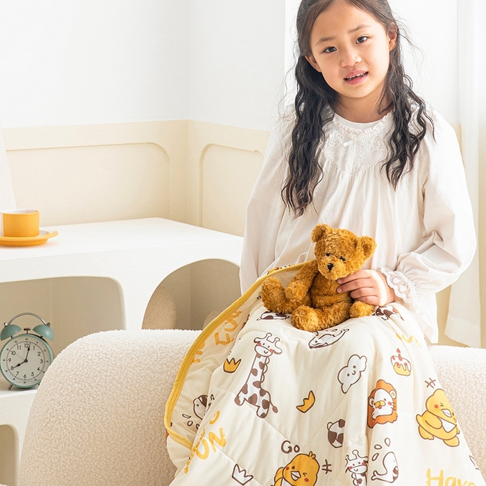 91家纺网 家纺一手货源 找家纺 嗨生活2025年儿童夏被 幼儿园夏被 凉感丝夏被 动物园