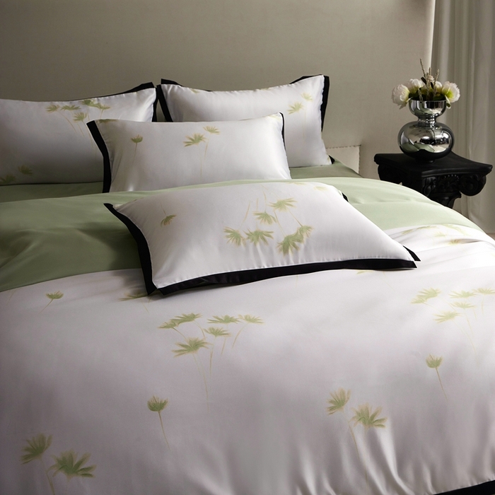 91家纺网 家纺一手货源 找家纺 优悦 2025新款冰丝数码印花四件套 如梦-绿