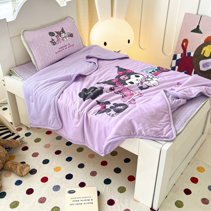 91家纺网 家纺一手货源 找家纺 花满路 2025新款儿童针织棉夏被 库洛米