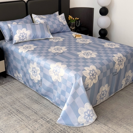 91家纺网 家纺一手货源 找家纺 （总）纽缦家纺 2025新款印花冰丝防滑床单