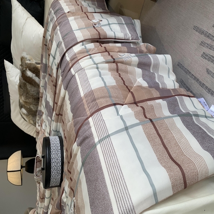 91家纺网 家纺一手货源 找家纺 2025新款小冰皮夏凉被锦纶氨纶面料空调夏被凉感丝单夏被空调被 宝格咖