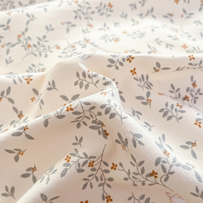 91家纺网 家纺一手货源 找家纺 玖明2025新款A类加厚柔软针织棉双层纱四件套 梦回花香