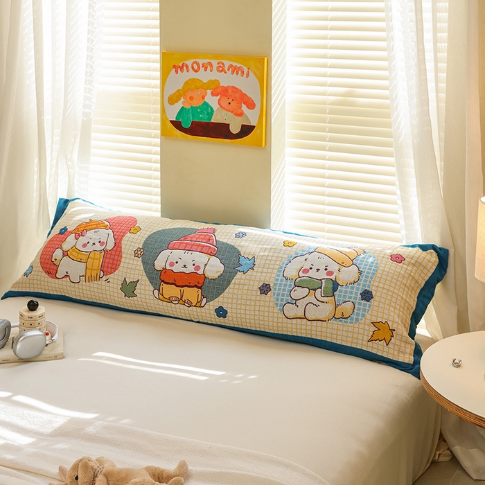 91家纺网 家纺一手货源 找家纺 雯雨2025新款A类卡通双人纱布枕套 萌系家族