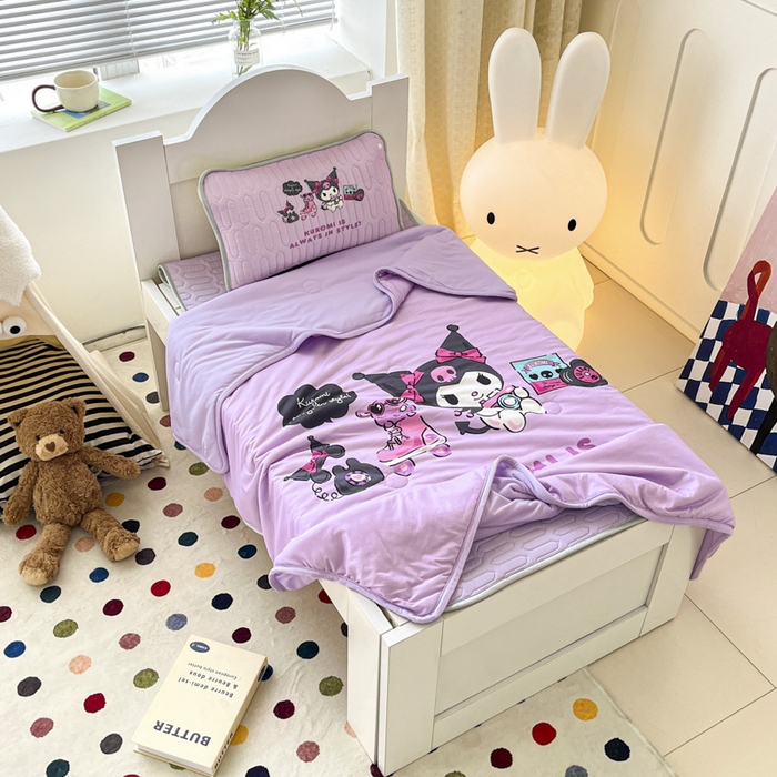 91家纺网 家纺一手货源 找家纺 花满路 2025新款儿童针织棉夏被 库洛米