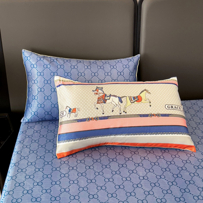 91家纺网 家纺一手货源 找家纺 纽缦家纺 2025新款印花冰丝床笠 时尚潮流