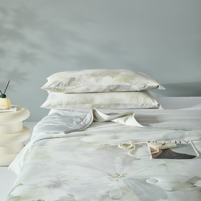 91家纺网 家纺一手货源 找家纺 2025春夏新款100%双面锦纶美式印花夏被凉感空调被 花开半夏