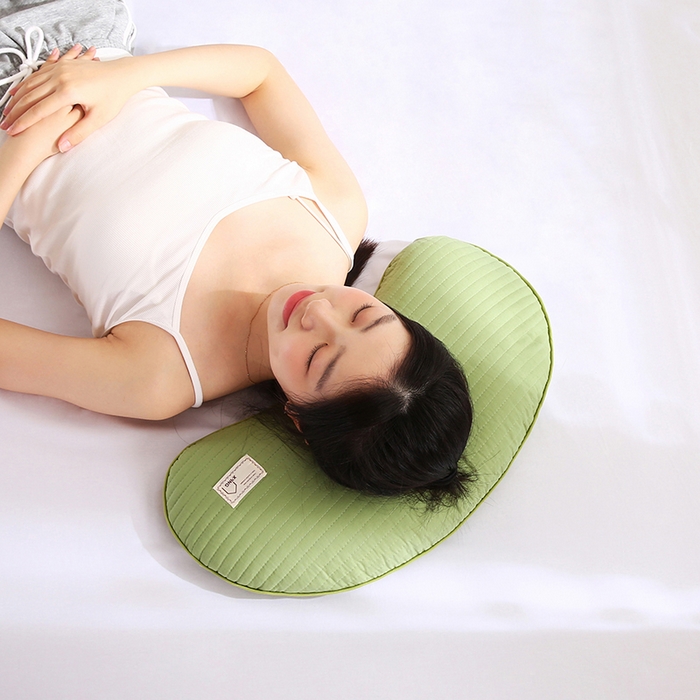 91家纺网 家纺一手货源 找家纺 蔻眠 2025新款月牙-全棉甜荞麦护颈枕芯儿童学生成人荞麦壳枕头 月牙-绿色