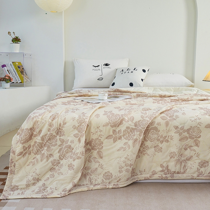 91家纺网 家纺一手货源 找家纺 被多多被业 2025新款凉感丝印花夏被夏凉被空调被 复古花