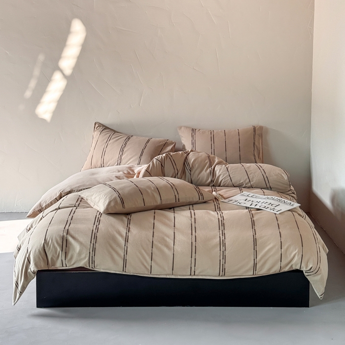 91家纺网 家纺一手货源 找家纺 （总）山舍家居 2025新款全棉纯棉色织提花四件套-弗洛伦萨的落日