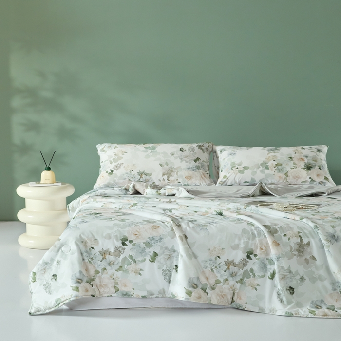 91家纺网 家纺一手货源 找家纺 2025春夏新款100%双面锦纶美式印花夏被凉感空调被 四季花城