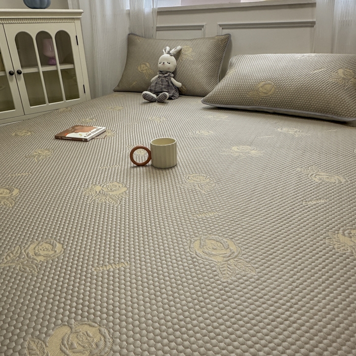 91家纺网 家纺一手货源 找家纺 金爱家 2025新款430克中分子豆豆席凉席席子 豆豆席-玫瑰香槟