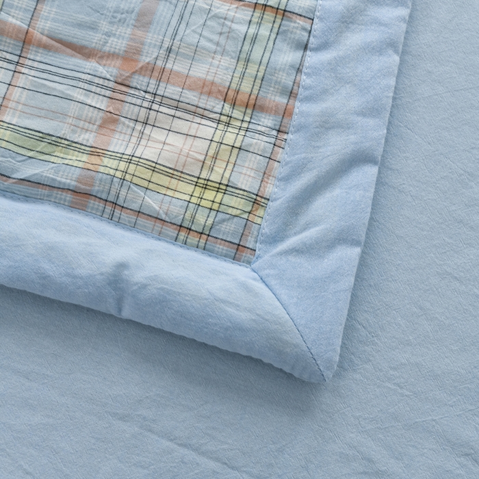 91家纺网 家纺一手货源 找家纺 圣尔雅家纺 2025新款里外全棉色织夏被新疆棉花被纯棉被子空调被夏凉被 丁香条格