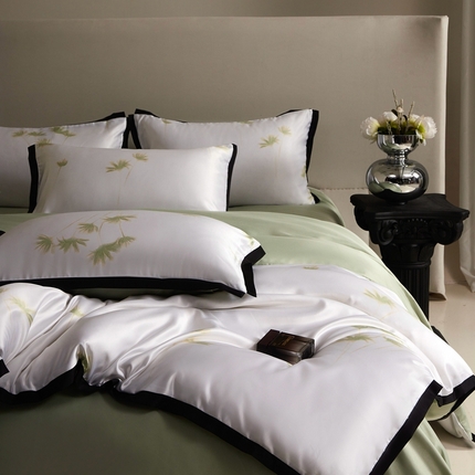 优悦 2025新款冰丝数码印花四件套 如梦-绿