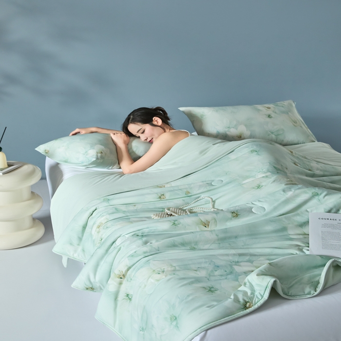 91家纺网 家纺一手货源 找家纺 2025春夏新款100%双面锦纶美式印花夏被凉感空调被 绿野仙踪