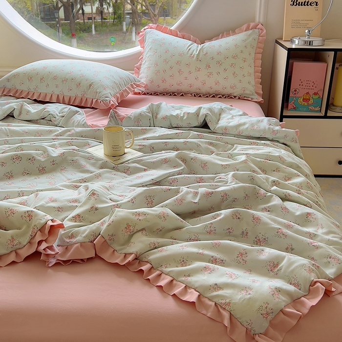 91家纺网 家纺一手货源 找家纺 欧尚 2025新款夏被四件套 花语