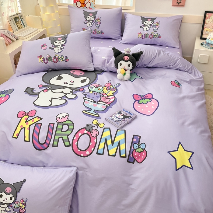 91家纺网 家纺一手货源 找家纺 博雅 2025新款三丽鸥全棉大版单枕套 快乐库洛米