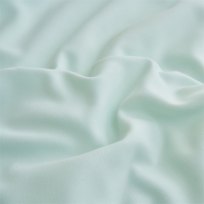 91家纺网 家纺一手货源 找家纺 恒爱家纺 2025新款针织棉立体扶桑花夏被床盖四件套 淡海蓝