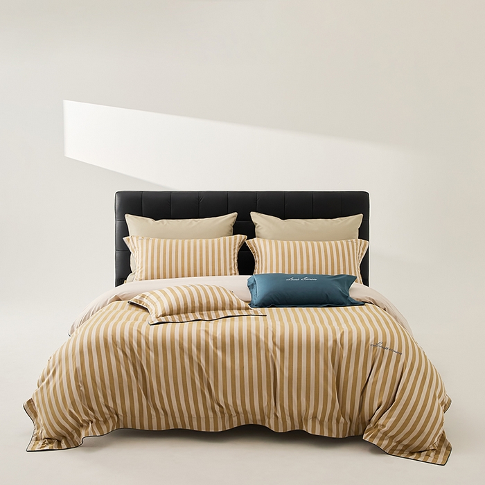 91家纺网 家纺一手货源 找家纺 涞澳家纺 2025新款全棉色织提花四件套 浅忆