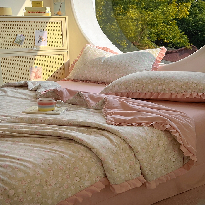 91家纺网 家纺一手货源 找家纺 欧尚 2025新款夏被四件套 花开结语