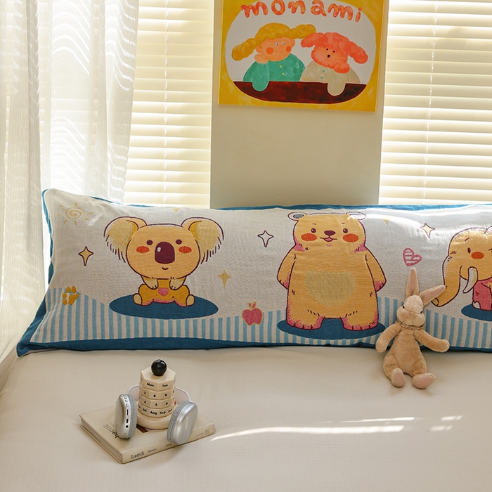 91家纺网 家纺一手货源 找家纺 雯雨2025新款A类卡通双人纱布枕套 好朋友