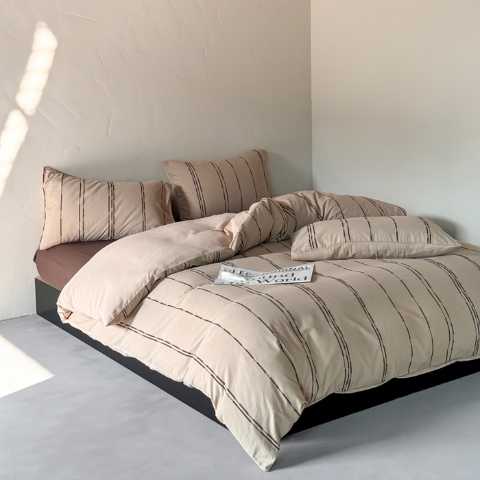 91家纺网 家纺一手货源 找家纺 （总）山舍家居 2025新款全棉纯棉色织提花四件套-弗洛伦萨的落日