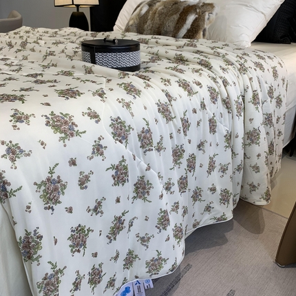 2025新款小冰皮夏凉被锦纶氨纶面料空调夏被凉感丝单夏被空调被 碎花情怀