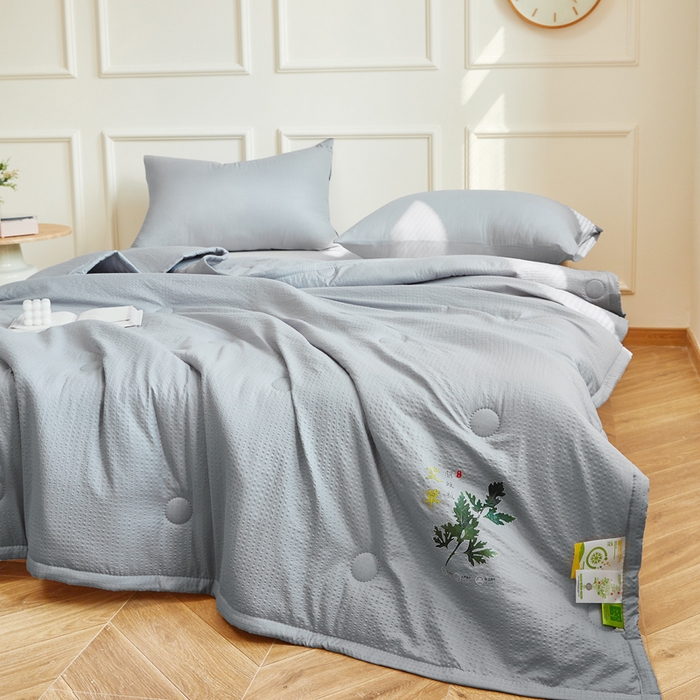 91家纺网 家纺一手货源 找家纺 （总）欧雅搁2025纯色艾草驱蚊夏凉被