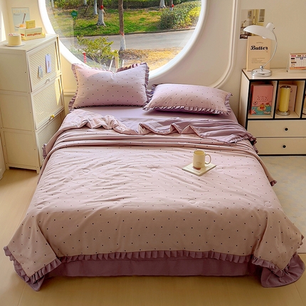 欧尚 2025新款夏被四件套 紫波点