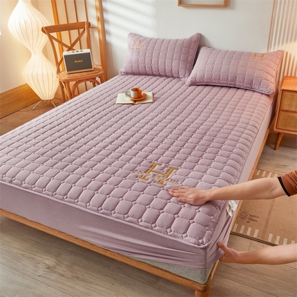 91家纺网 家纺一手货源 找家纺 （总）恒爱家纺 2025新款H系列全棉色织水洗棉床笠