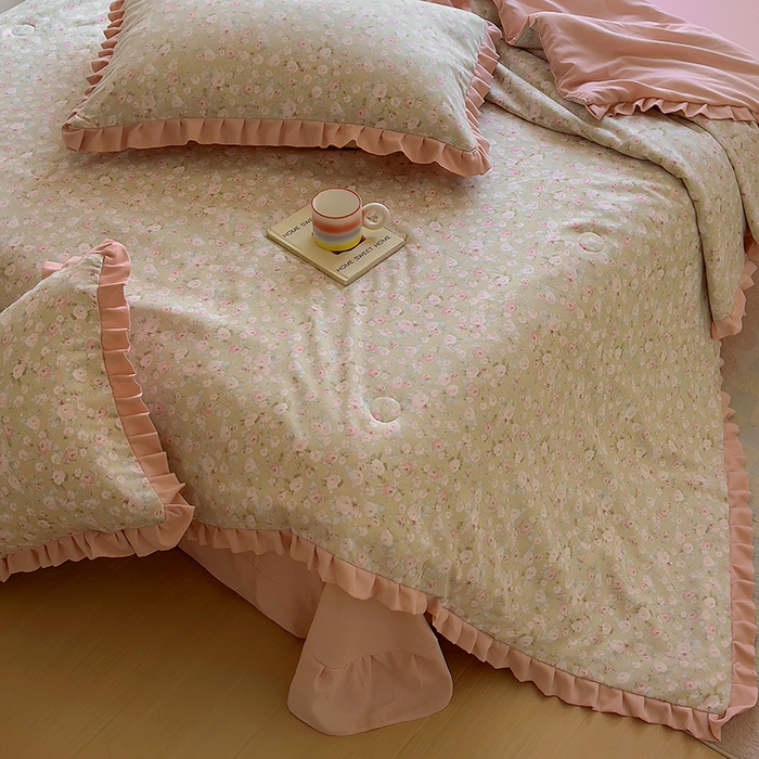 91家纺网 家纺一手货源 找家纺 欧尚 2025新款夏被四件套 花开结语